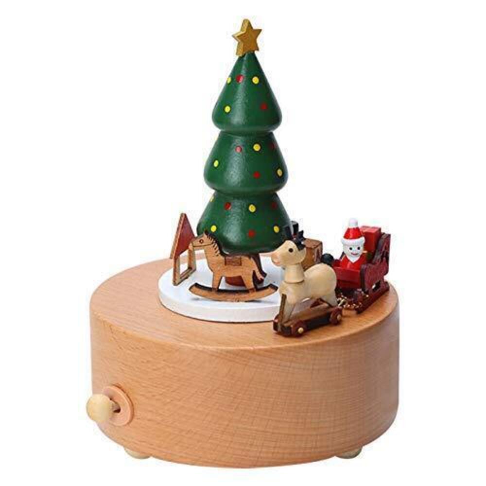 6689 Christmas Music Box, Wooden Music Box Christmas Tree Musical